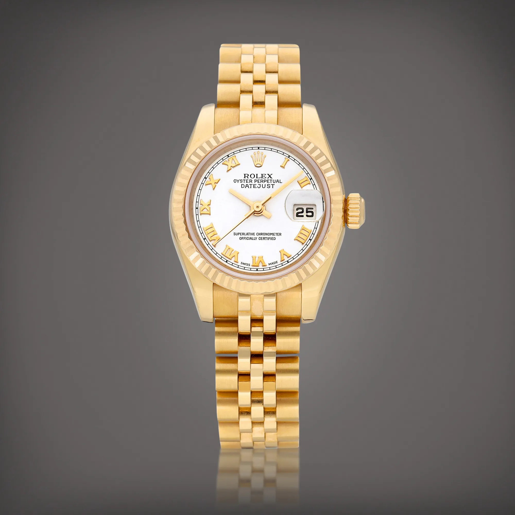 Rolex Lady-Datejust 179175 26mm Rose gold White