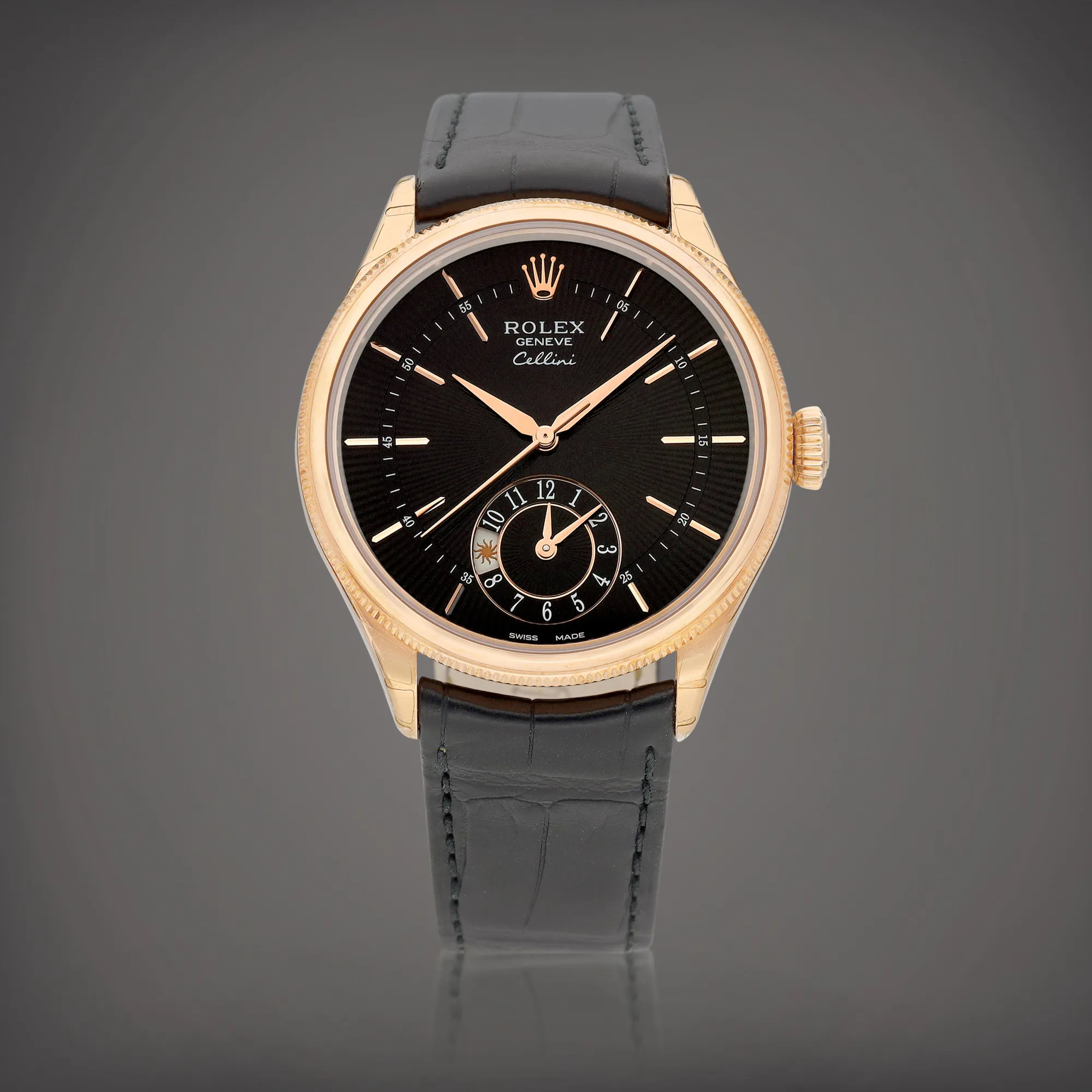 Rolex Cellini 50525 39mm Rose gold Black