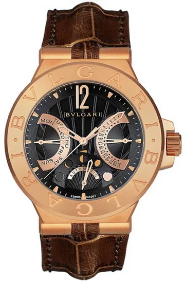 Bulgari Diagono 102026 42mm Rose gold Black