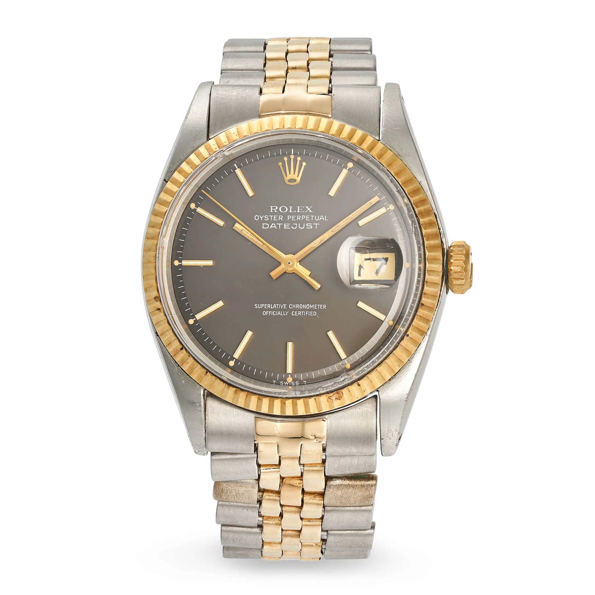 Rolex Datejust 1601 36mm Yellow gold and stainless steel Black