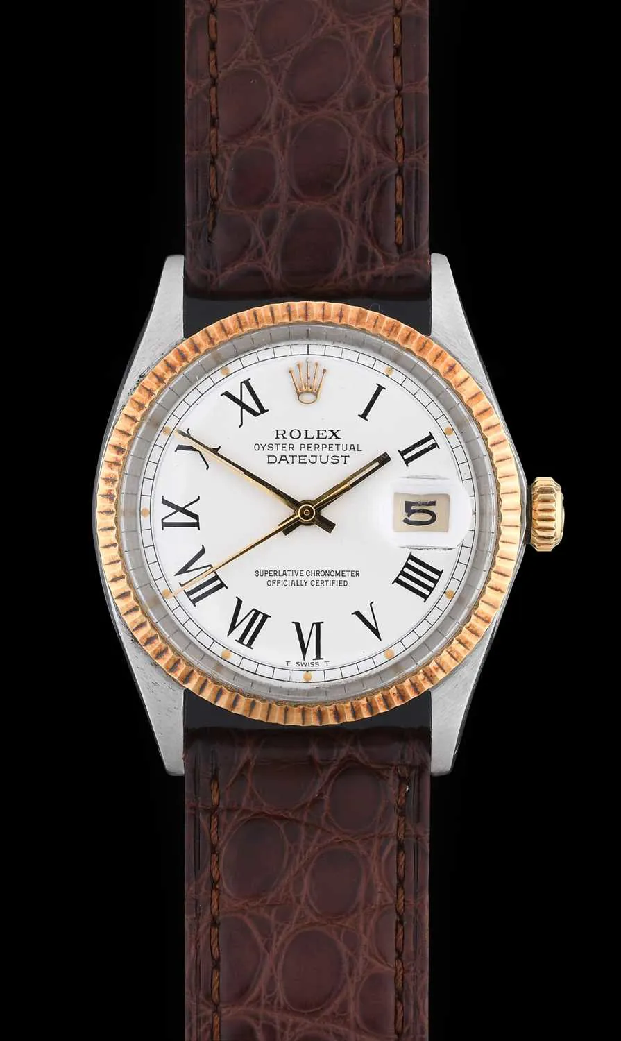 Rolex Datejust 36 1601 35mm Yellow gold and stainless steel White