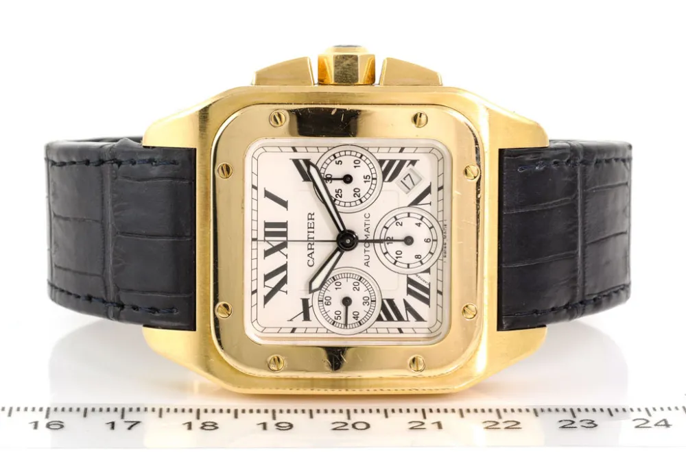 Cartier Santos 2741 58mm Yellow gold Silver 1