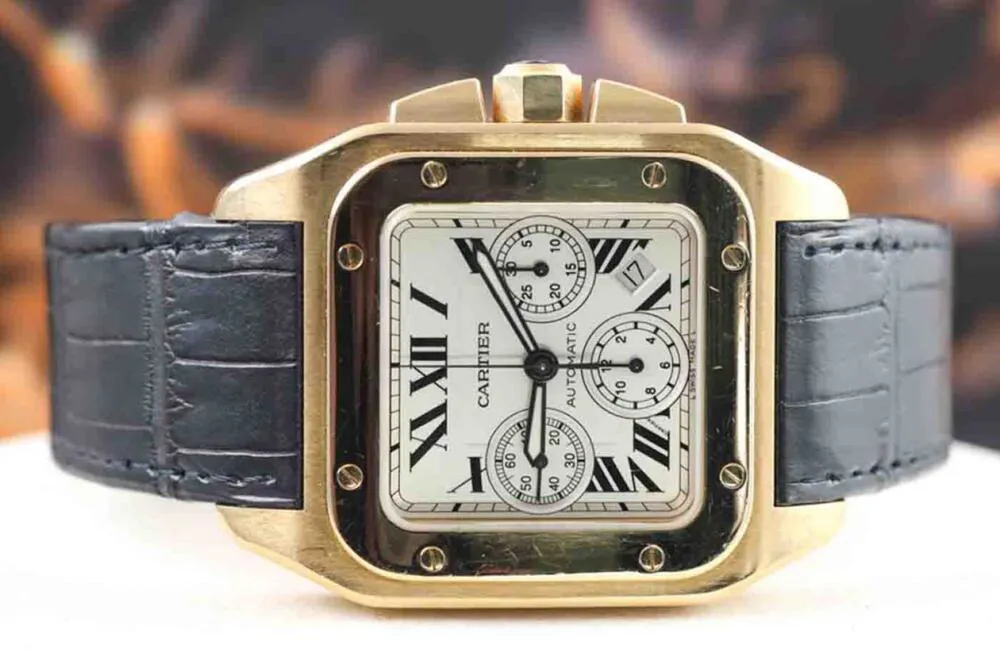 Cartier Santos 2741 58mm Yellow gold Silver 5