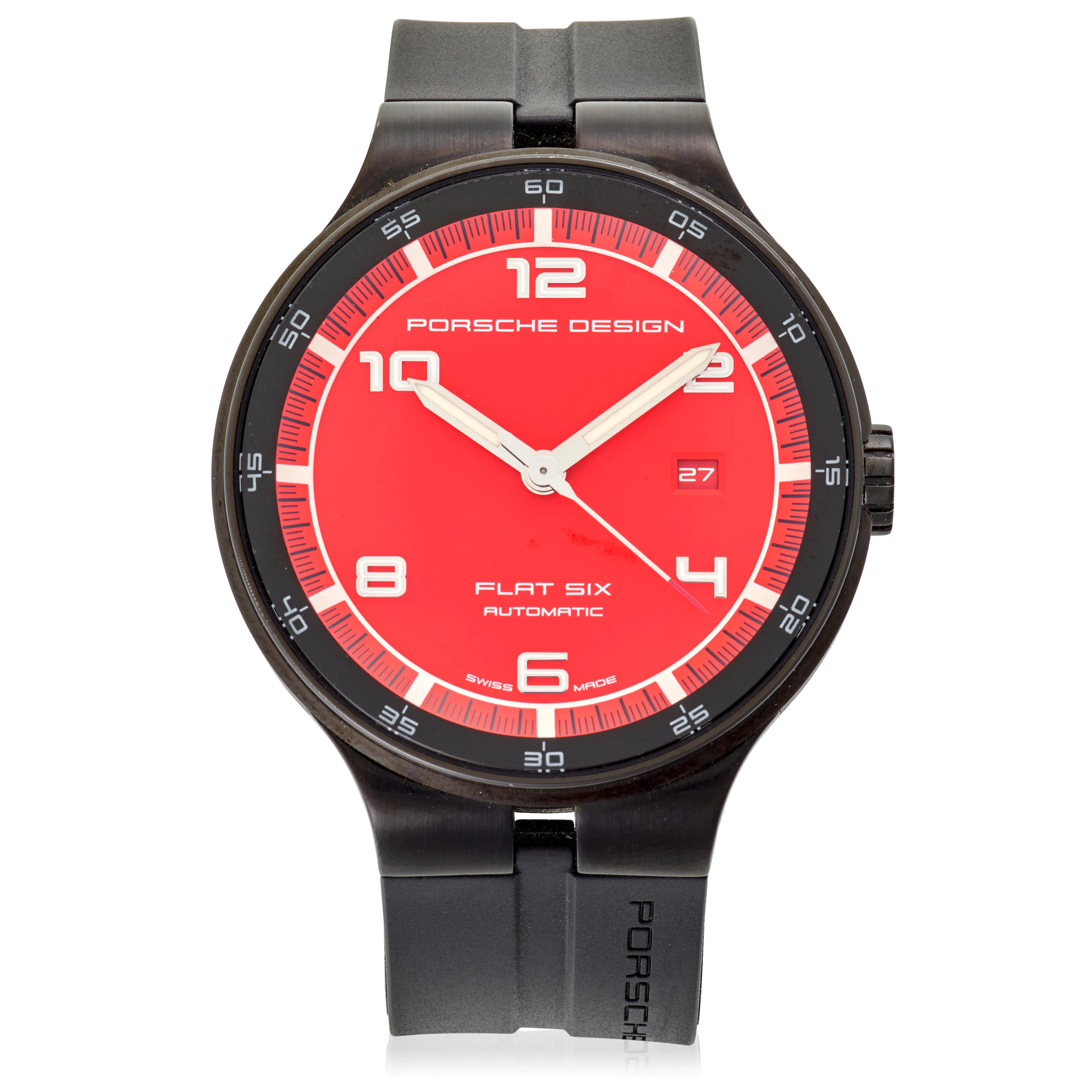 Porsche Design Flat Six 635.43 44mm Stainless steel Red