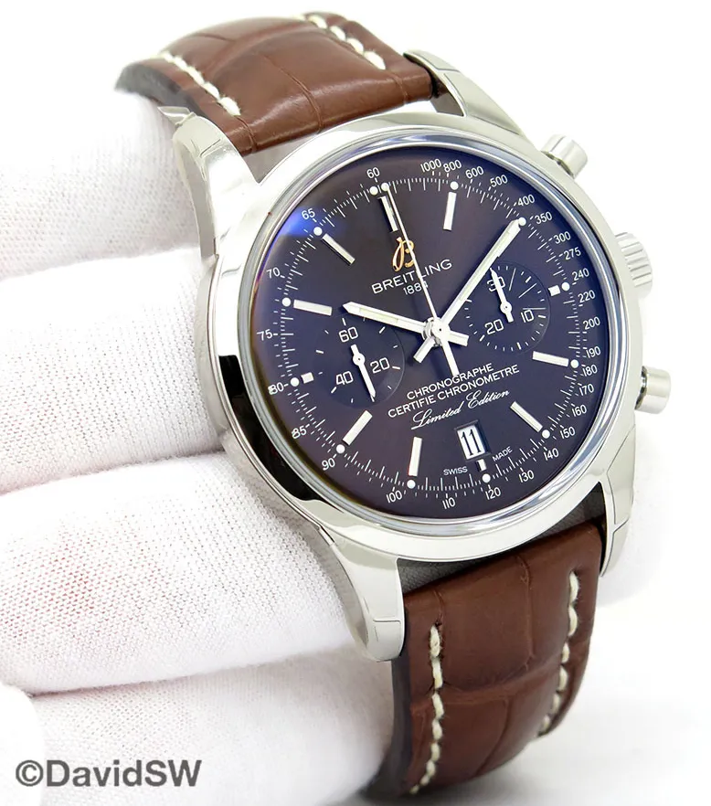 Breitling Transocean AB01557U/Q610 43mm Stainless steel Brown