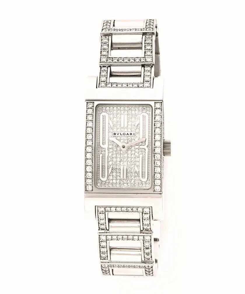 Bulgari Rettangolo RT W39 G 38mm White gold Silver