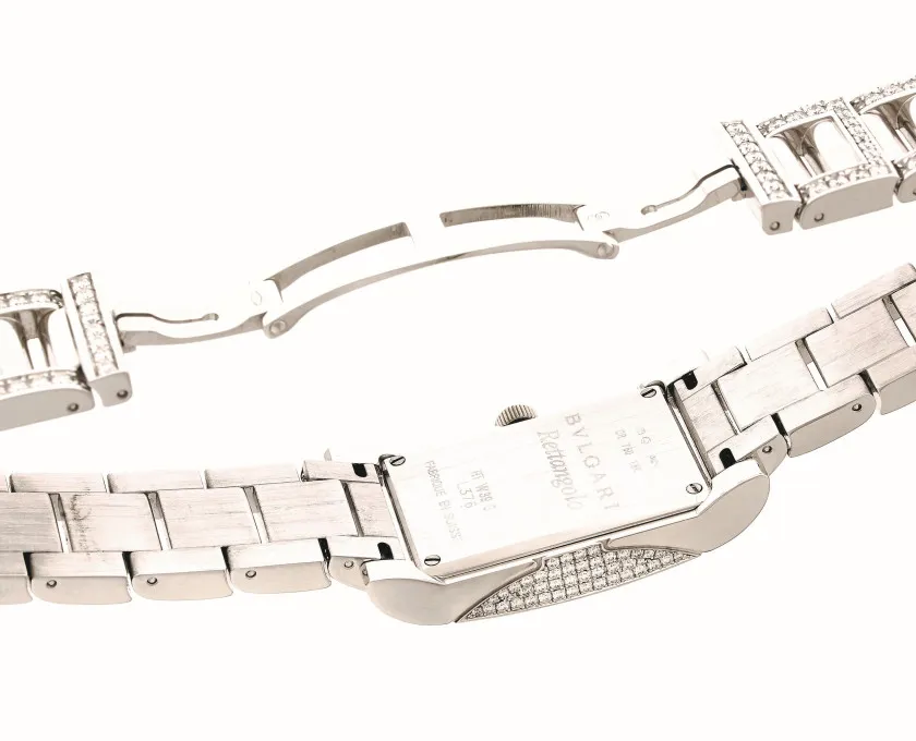 Bulgari Rettangolo RT W39 G 38mm White gold Silver 1