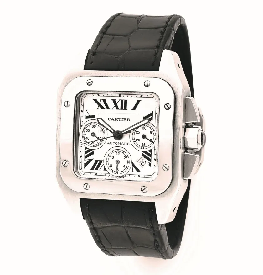 Cartier Santos 2740 48mm Stainless steel White