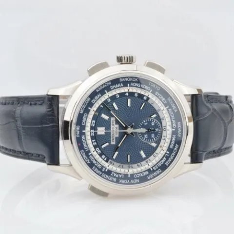 Patek Philippe World Time Chronograph 5930G-001 39.5mm White gold Blue