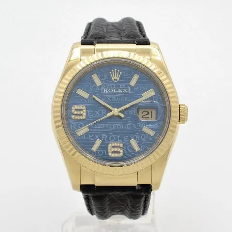 Rolex Datejust 116138 36mm Yellow gold Blue