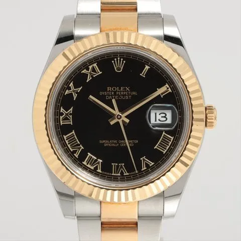 Rolex Datejust II 116333 41mm Yellow gold and Stainless steel Black