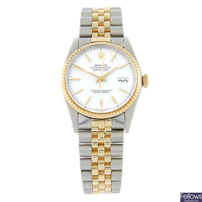 Rolex Datejust 36 16013 36mm Yellow gold and stainless steel White