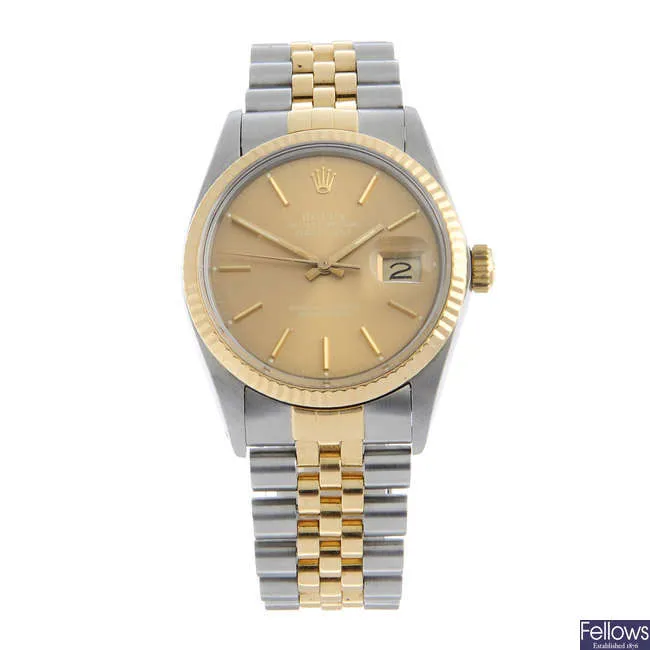 Rolex Datejust 36 16013 36mm Yellow gold and stainless steel Champagne