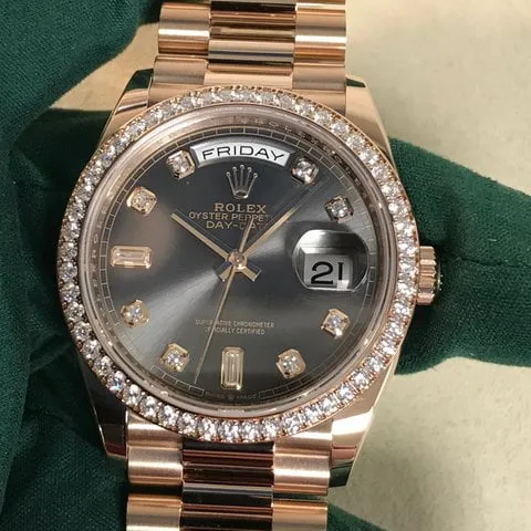 Rolex Day-Date 36 128345RBR 36mm Rose gold Brown