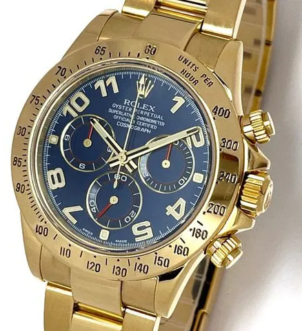 Rolex Daytona 116528 40mm Yellow gold Blue