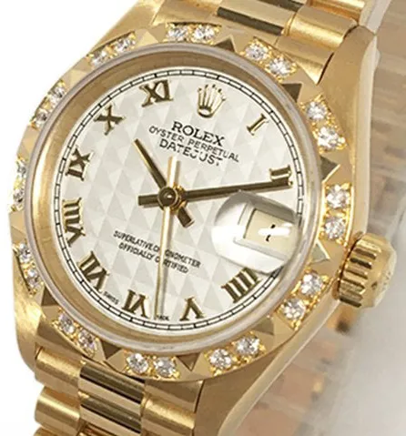 Rolex Lady-Datejust 69258 26mm Yellow gold White