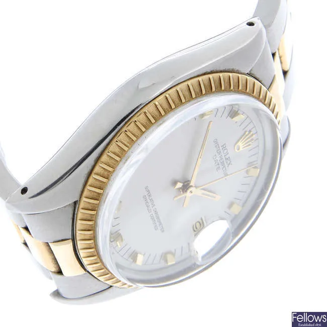 Rolex Oyster Perpetual Date 1505 34mm Yellow gold and Stainless steel Silver 3