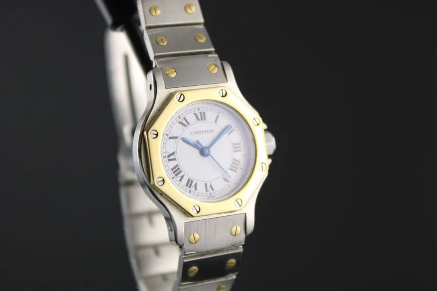 Cartier Santos 0907 25mm Yellow gold and Stainless steel White