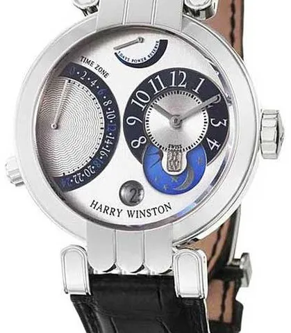 Harry Winston Premier 200-MMTZ39W 39mm 18k white gold Silver