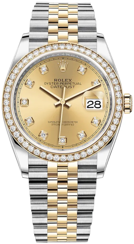 Rolex Datejust 36 126283RBR 36mm Yellow gold and Stainless steel Champagne