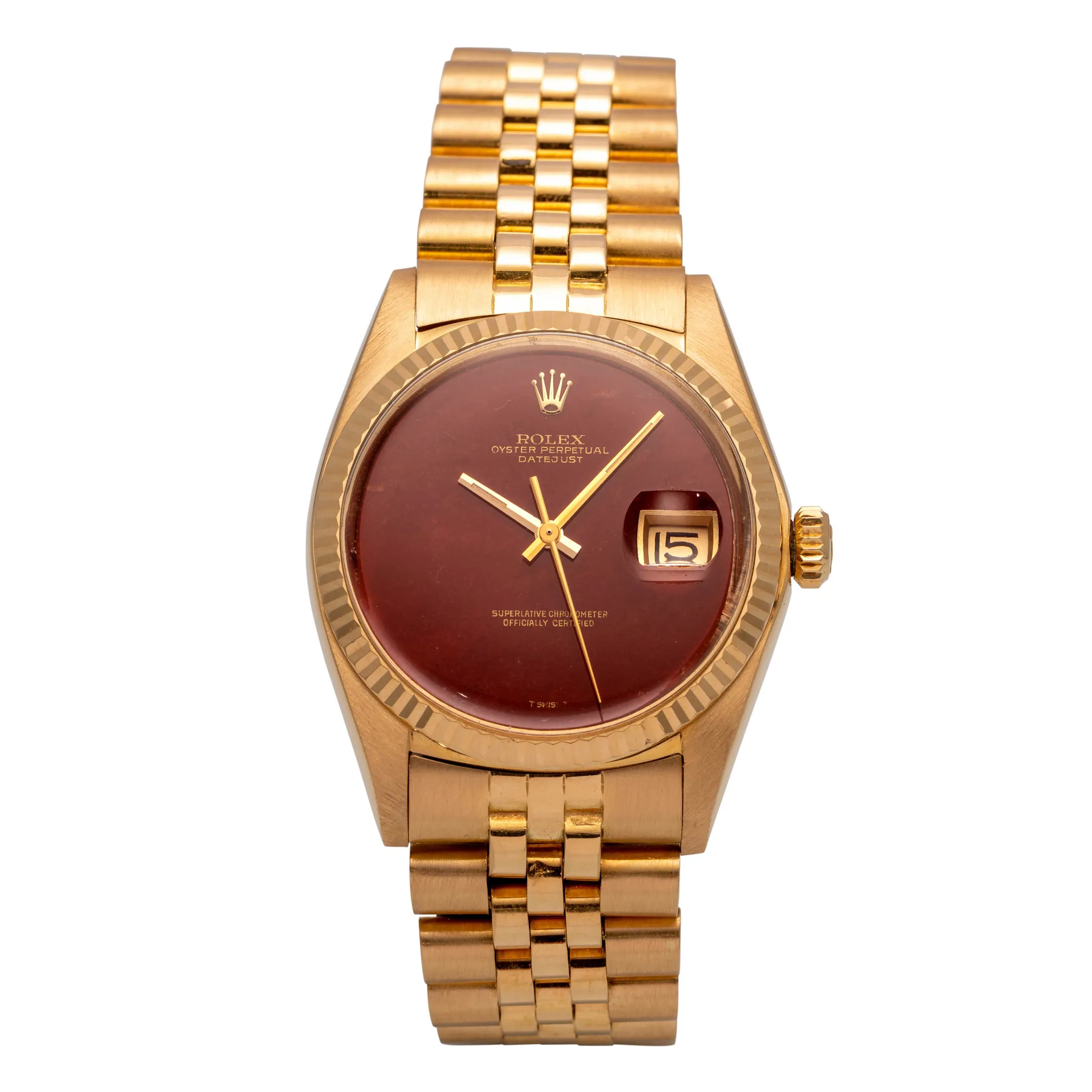 Rolex Datejust 36 1601 36mm Yellow gold Burgundy