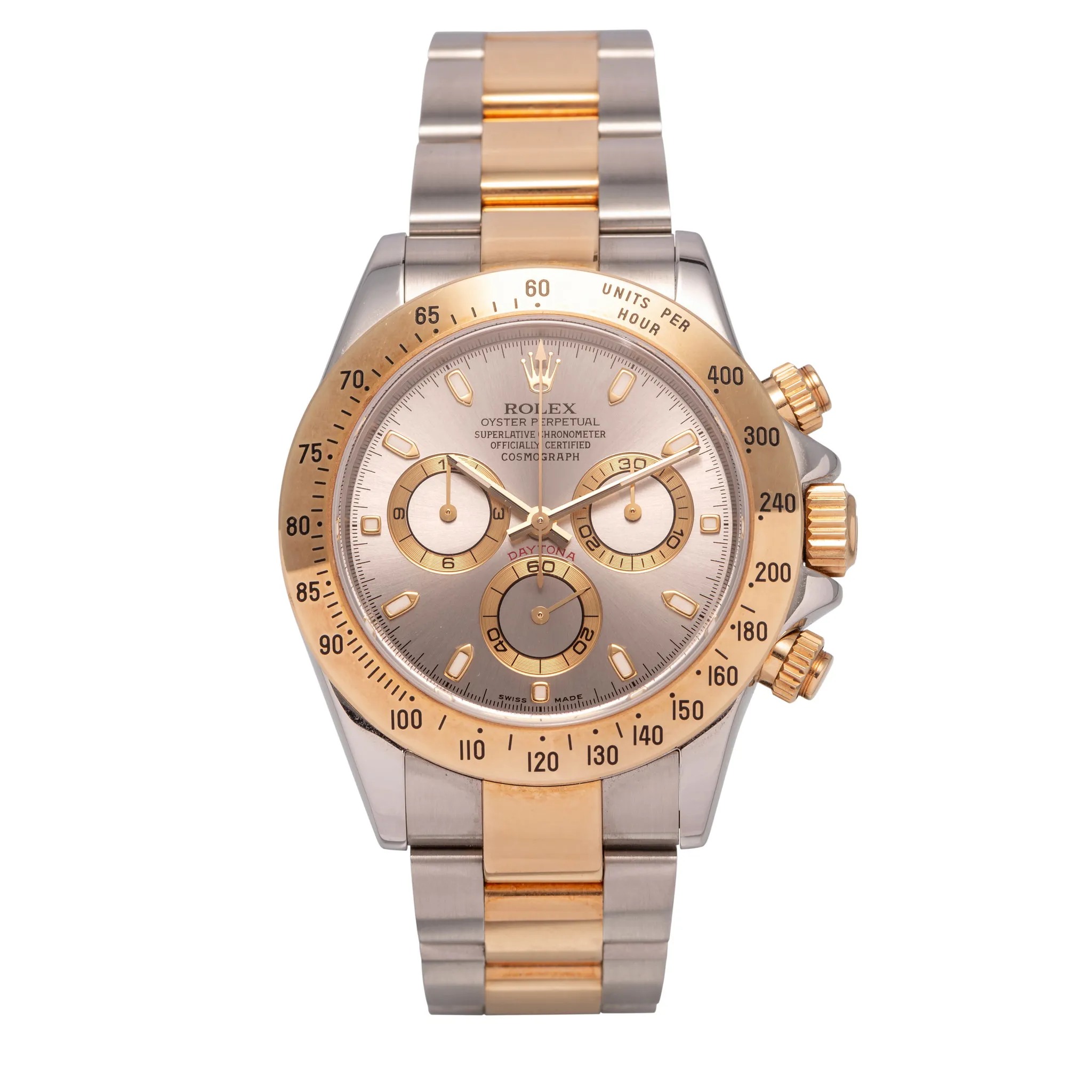 Rolex Daytona 116523 39mm Yellow gold and stainless steel Silver