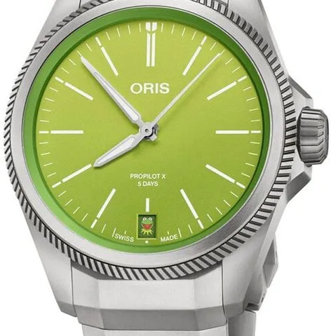 Oris ProPilot X 01 400 7778 7157-Set Kermit 39mm Titanium Green