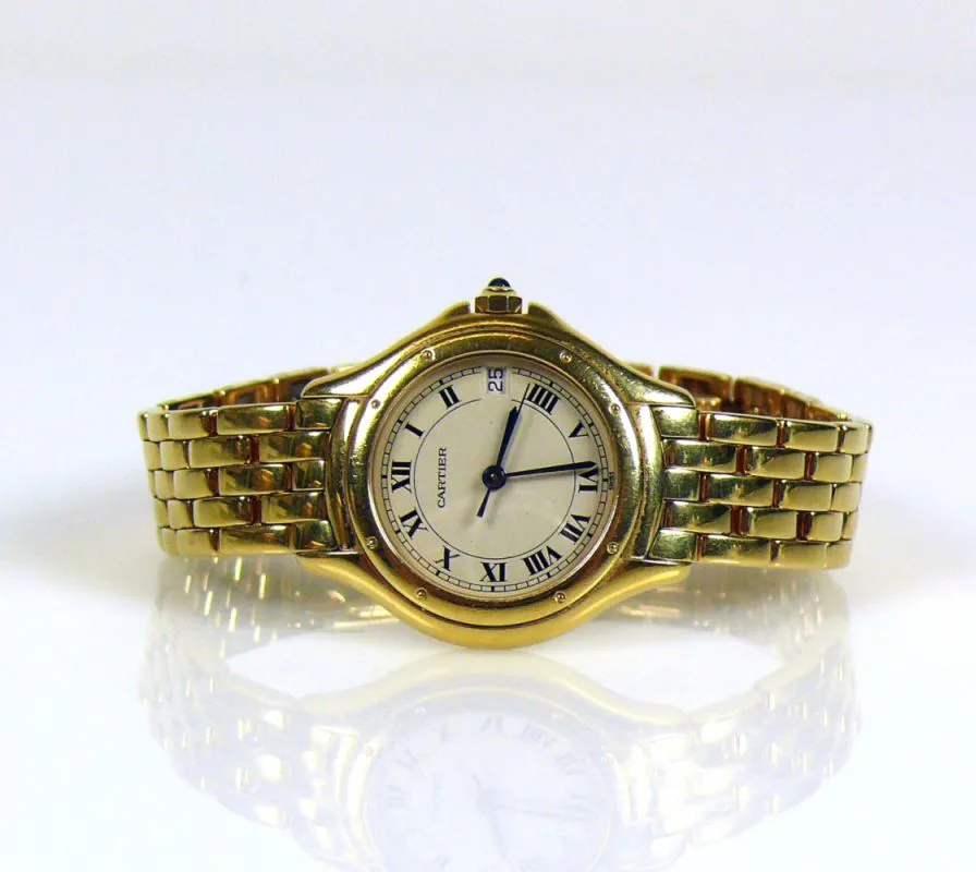 Cartier Cougar 887906 26mm Yellow gold White