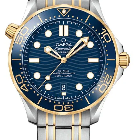 Omega Seamaster Diver 300M 210.20.42.20.03.001 42mm Yellow gold and Stainless steel Blue