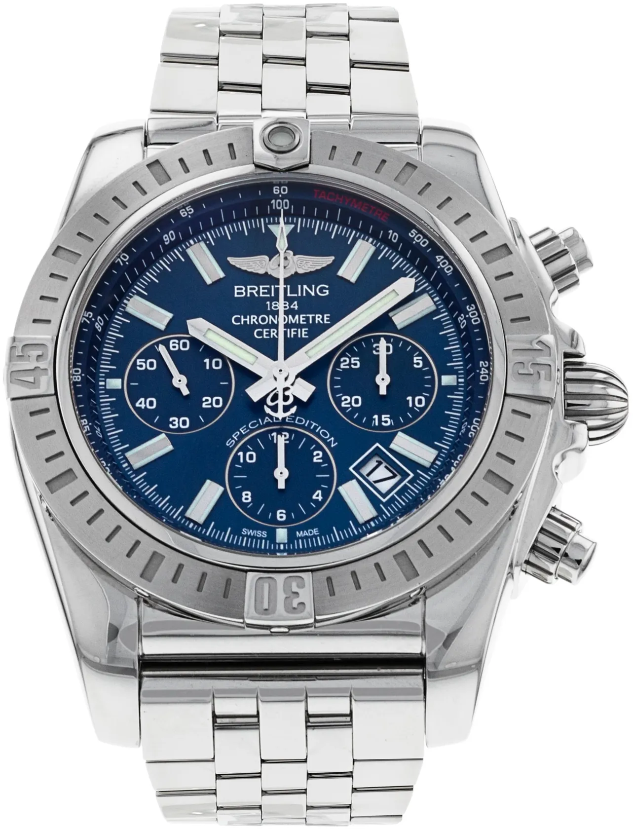 Breitling Chronomat AB0115 44mm Stainless steel Blue Baton