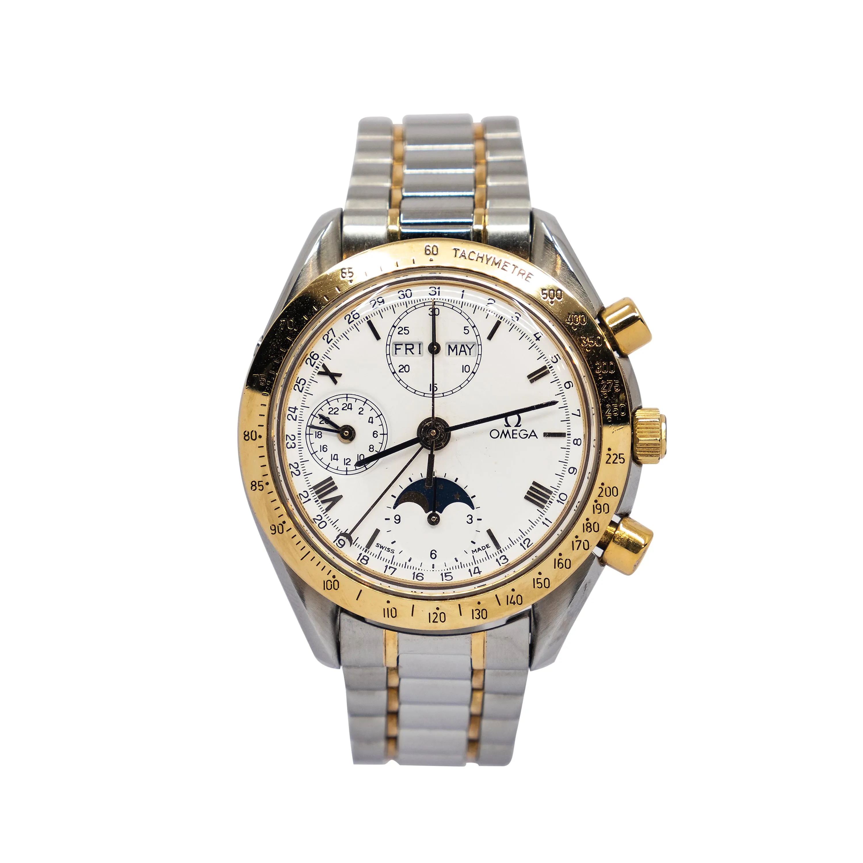 Omega Speedmaster 175.0034 39mm Yellow gold and stainless steel White