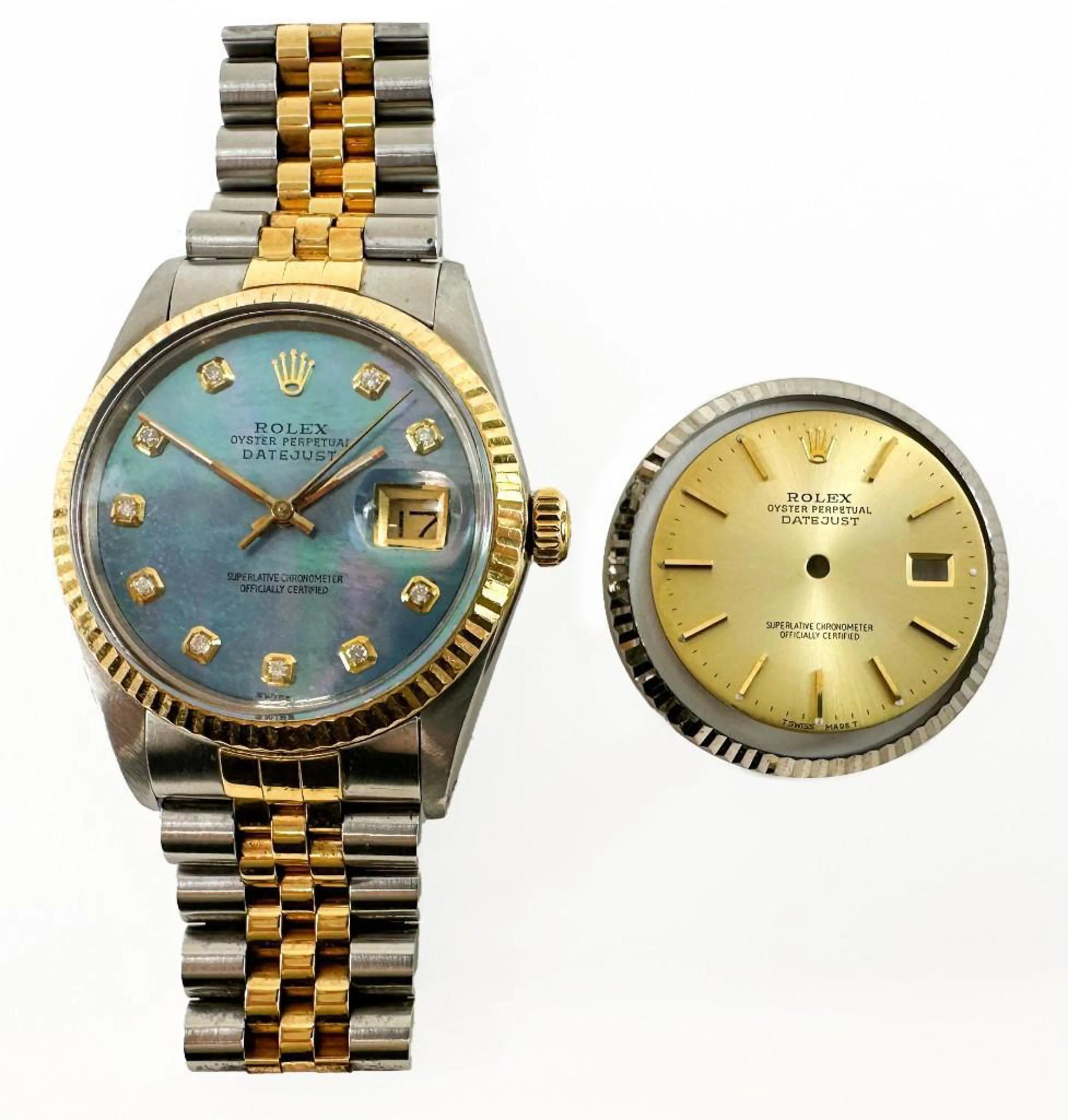 Rolex Datejust 36 16013 36mm Yellow gold and stainless steel Mother-of-pearl