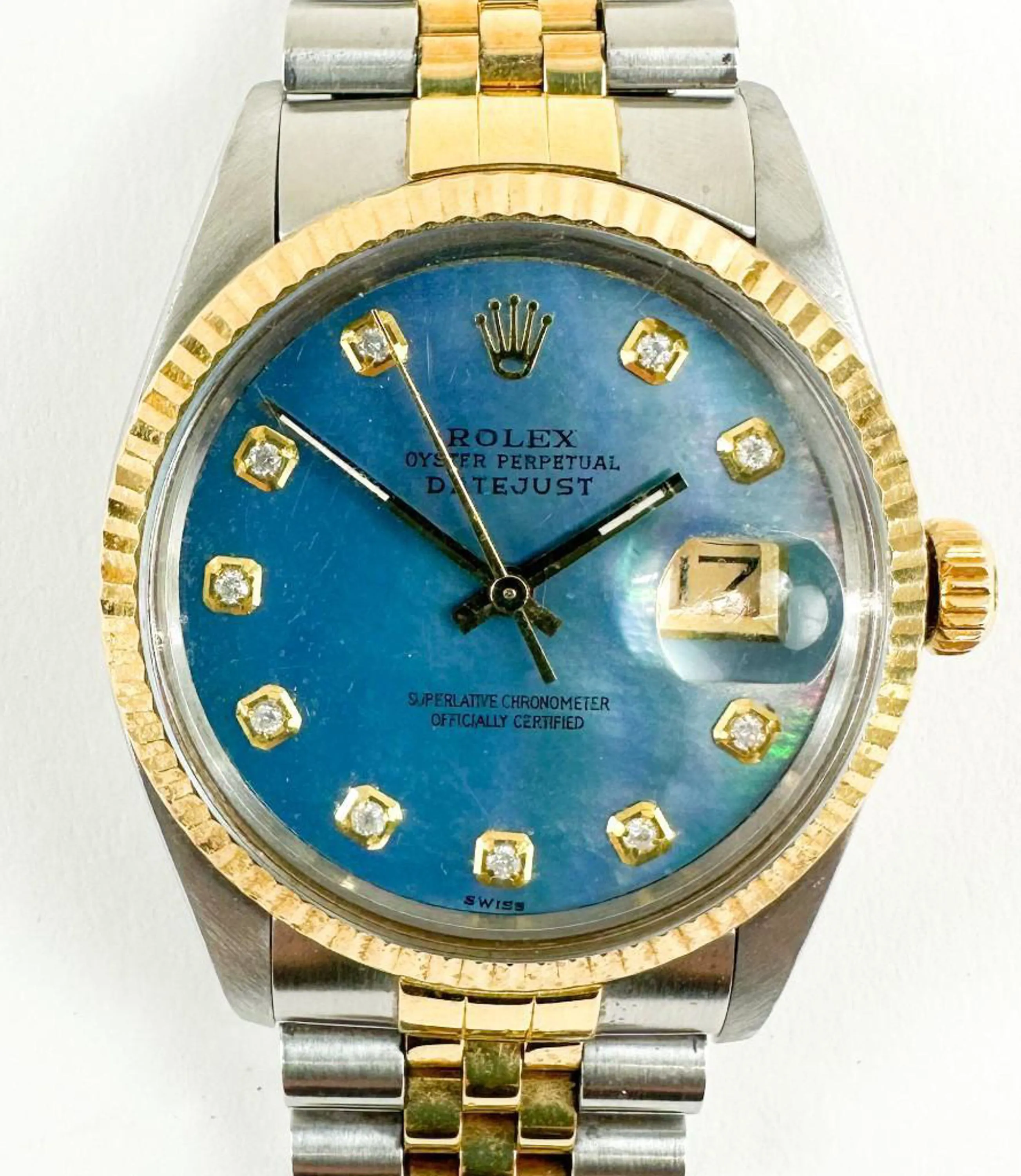 Rolex Datejust 36 16013 36mm Yellow gold and stainless steel Mother-of-pearl 1