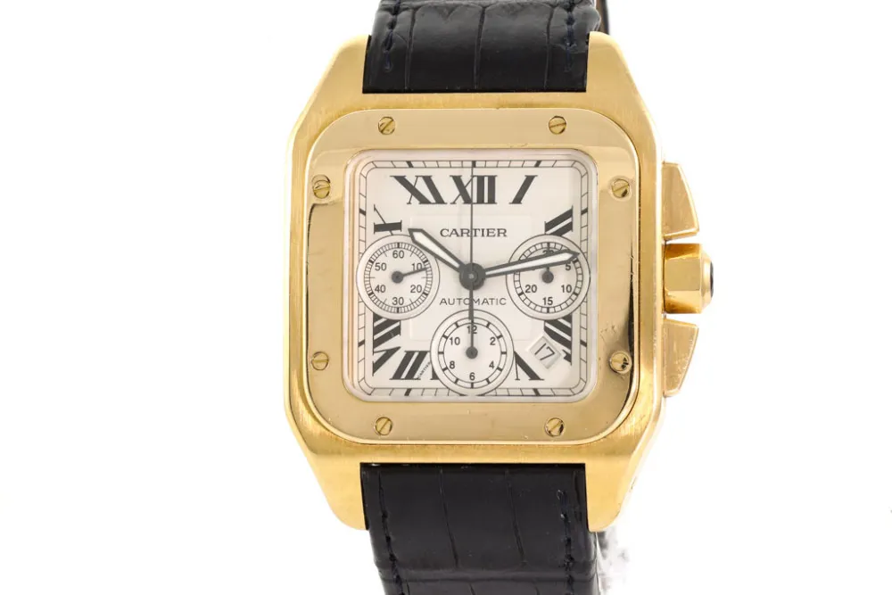 Cartier Santos 2741 58mm Yellow gold Silver 3