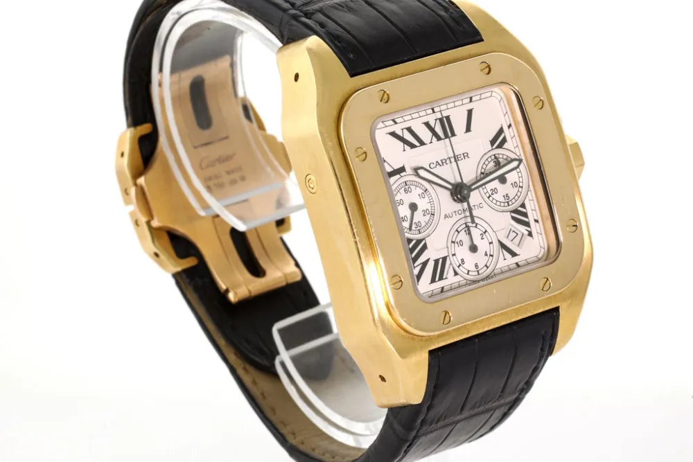 Cartier Santos 2741 58mm Yellow gold Silver 4