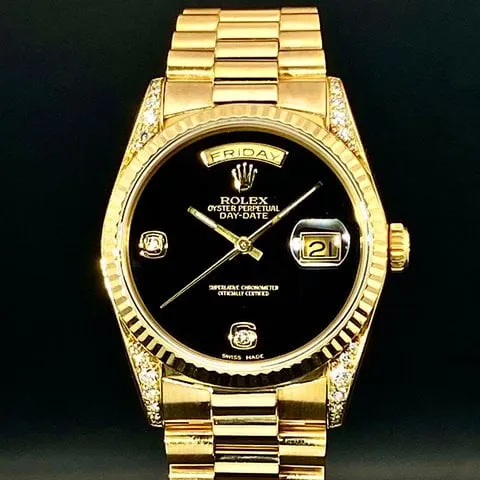 Rolex Day-Date 36 18338 36mm Yellow gold Black