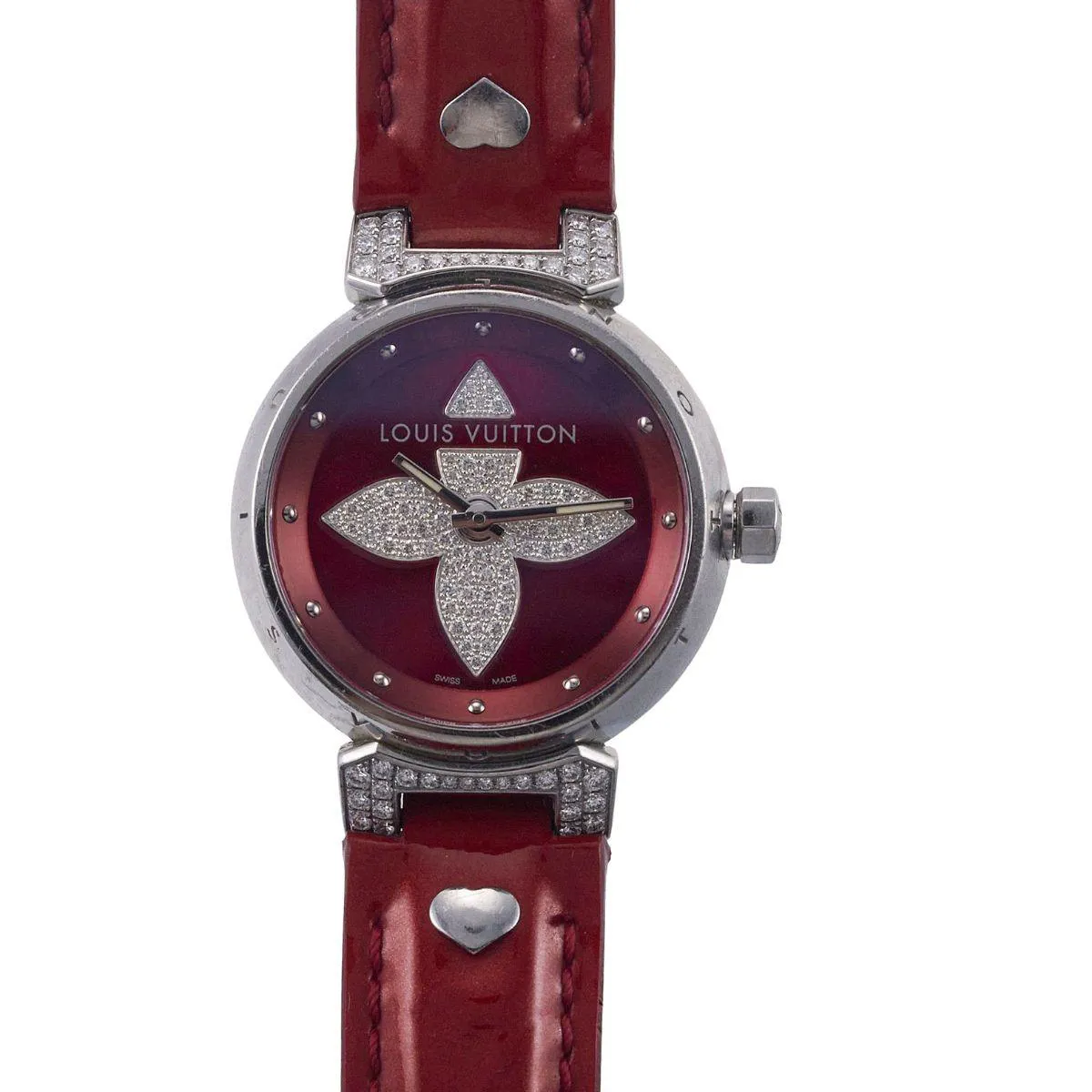 Louis Vuitton Tambour Q1211 26mm Stainless steel Red