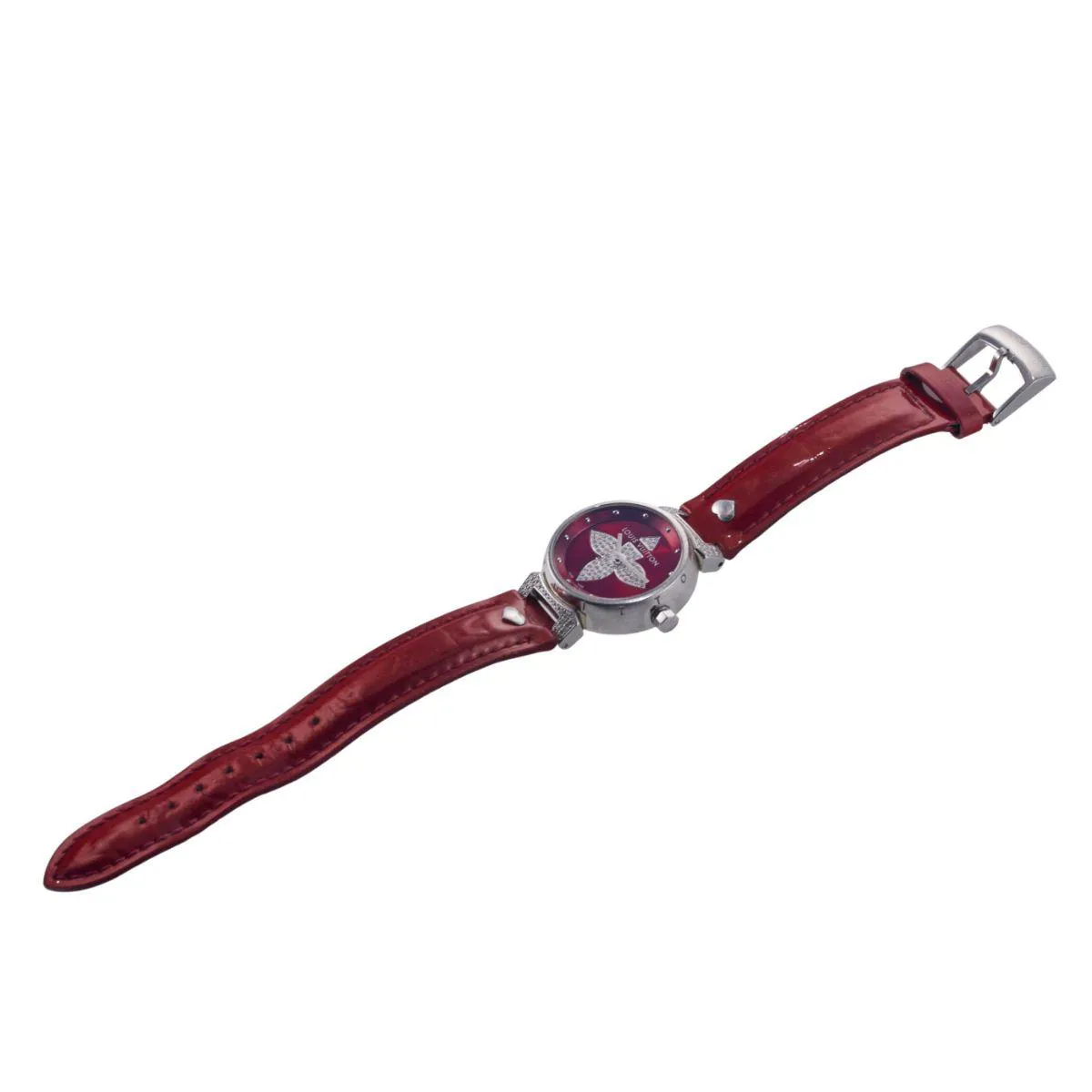 Louis Vuitton Tambour Q1211 26mm Stainless steel Red 2