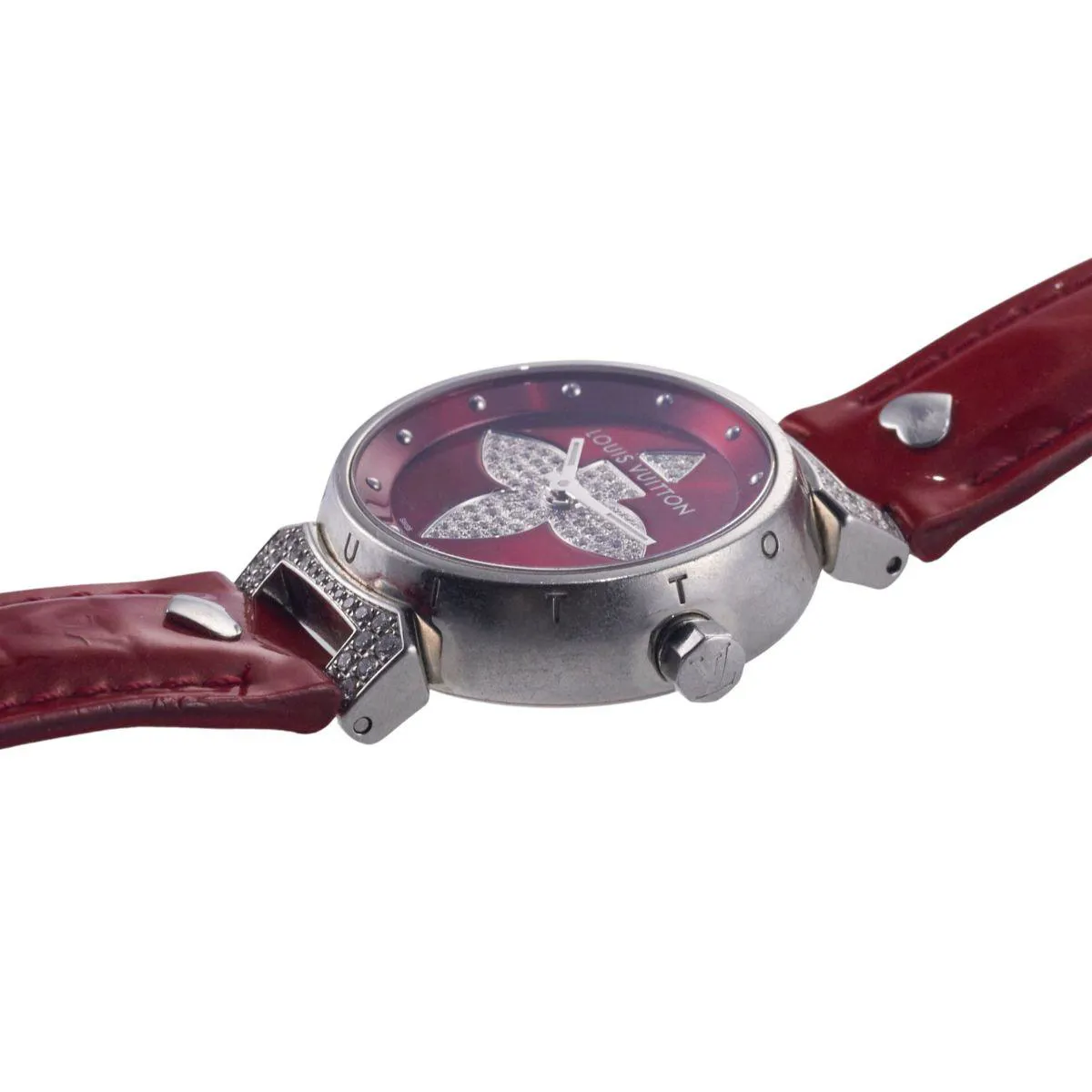 Louis Vuitton Tambour Q1211 26mm Stainless steel Red 3