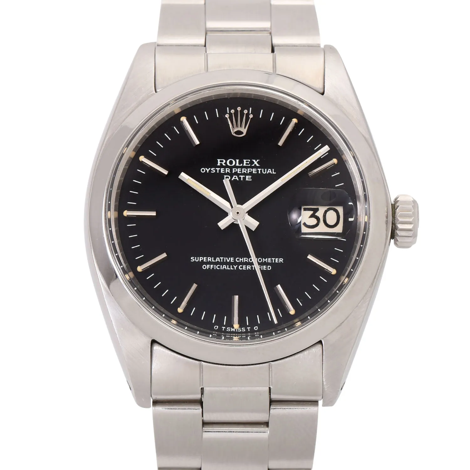 Rolex Oyster Perpetual Date 1500 34mm Stainless steel Black