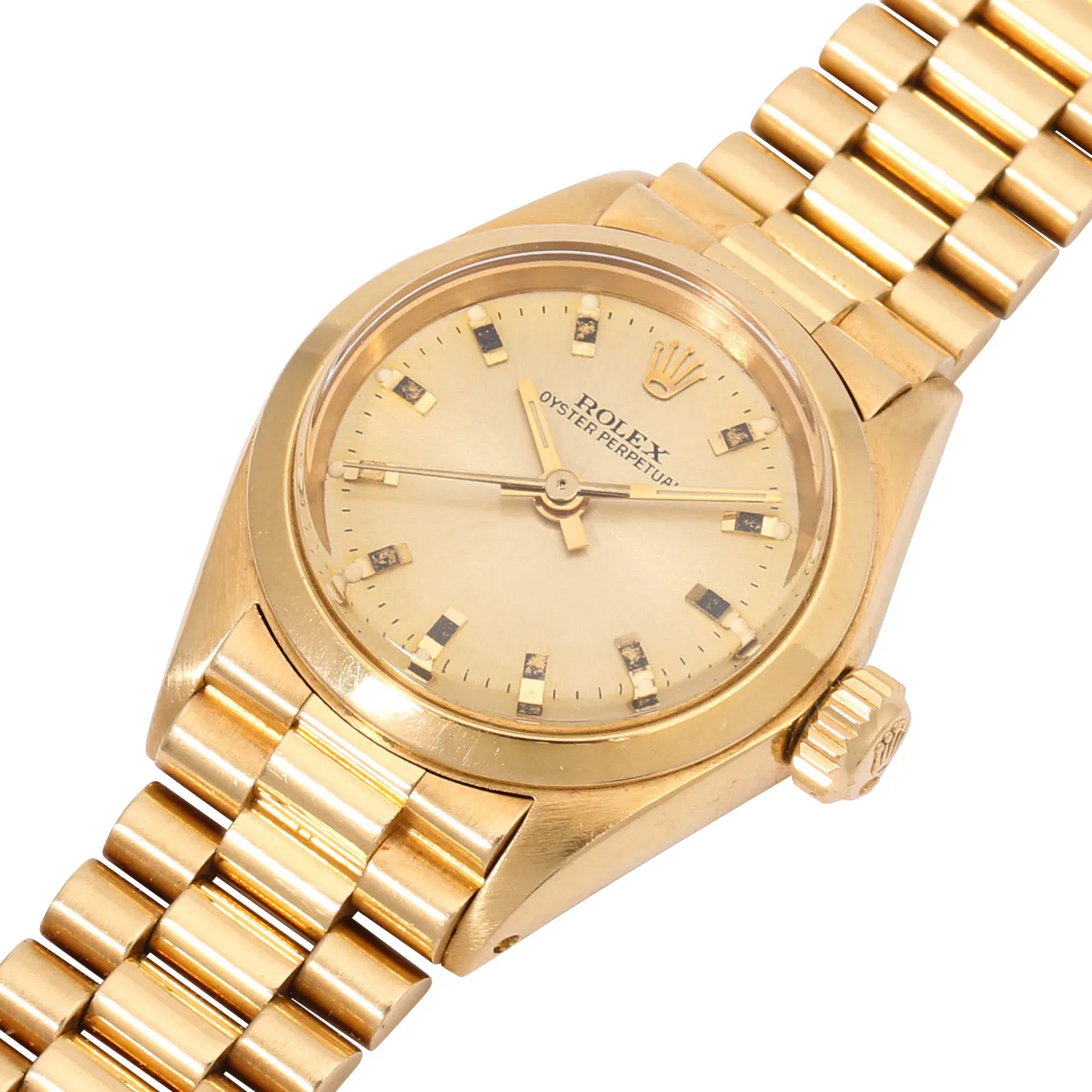 Rolex Oyster Perpetual 26 6718 26mm Yellow gold Champagne 4