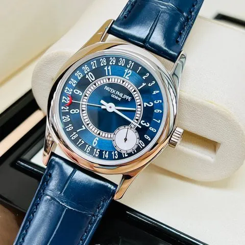 Patek Philippe Calatrava 6000G-012 37mm White gold Blue