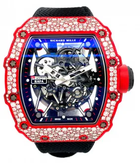 Richard Mille Rafael Nadal RM35-02 49.95mm NTPT Carbon (Red), Diamonds Snow Setting Skeletal