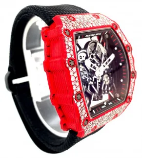 Richard Mille Rafael Nadal RM35-02 49.95mm NTPT Carbon (Red), Diamonds Snow Setting Skeletal 3