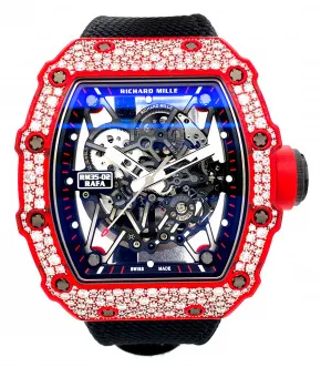 Richard Mille Rafael Nadal RM35-02 49.95mm NTPT Carbon (Red), Diamonds Snow Setting Skeletal 6