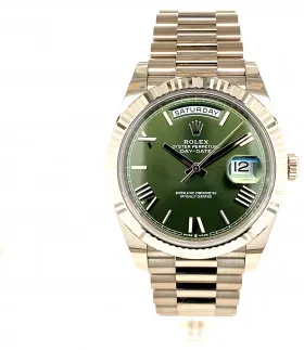 Rolex Day-Date 40 228349RBR 40mm White gold Green and Roman