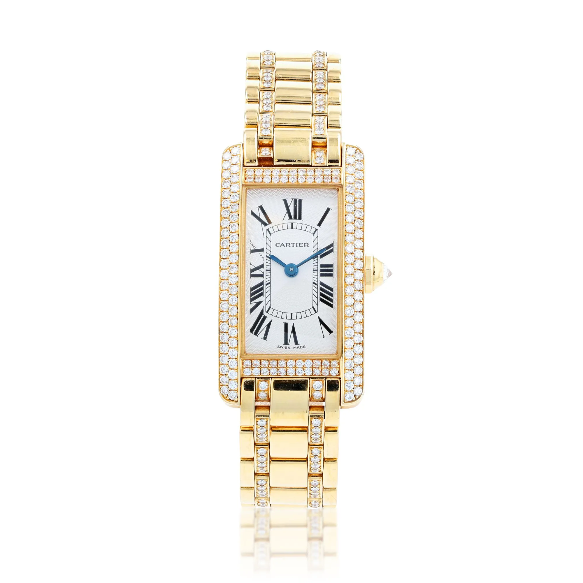 Cartier American Tank 35mm Yellow gold Silver