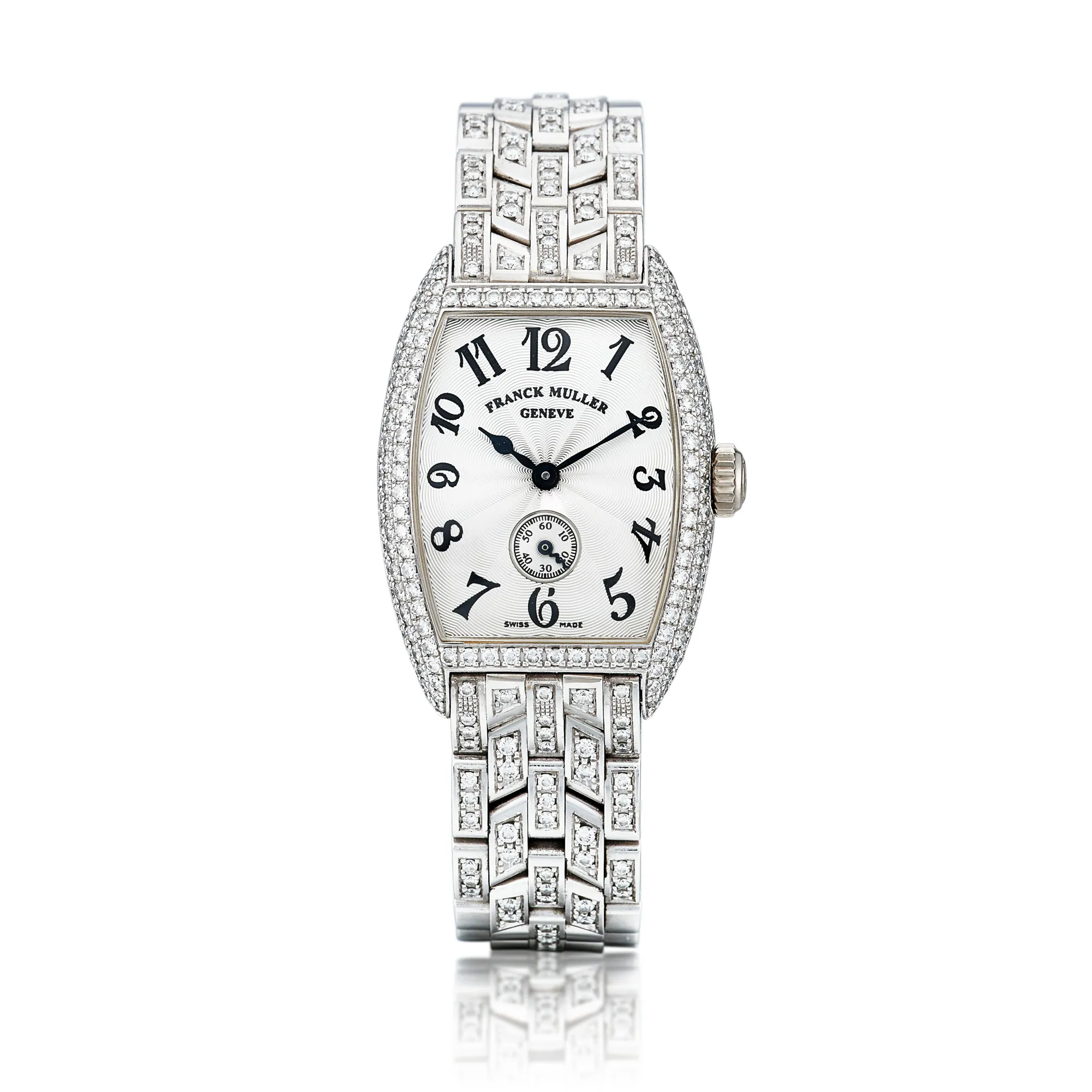 Franck Muller Cintree Curvex 1750 S6 D White gold Guilloché