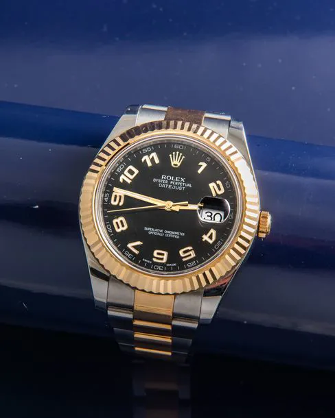 Rolex Datejust II 116333 41mm Yellow gold and Stainless steel Black