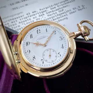 A. Lange Quarter Repeater Pocket Watch Yellow gold White